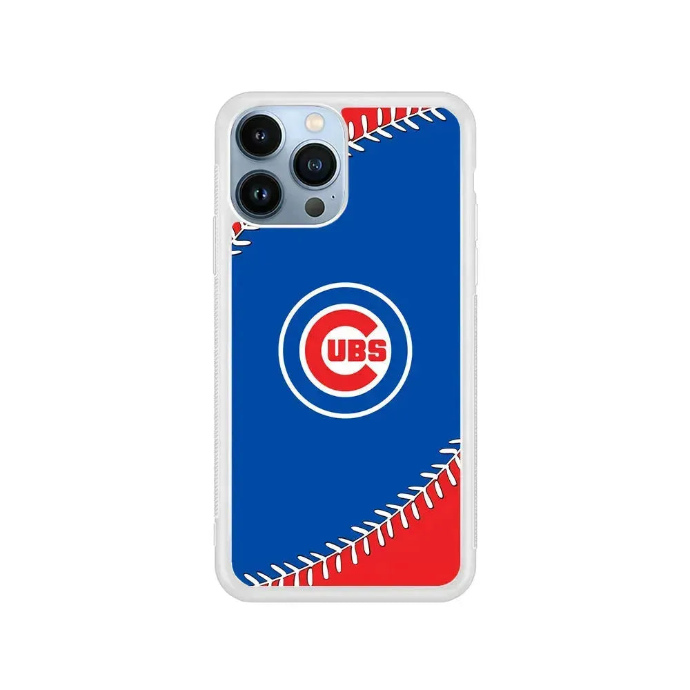 MLB Chicago Cubs Ball iPhone 15 Pro Max Case-Rubber / White (2D Case)-Xtracase