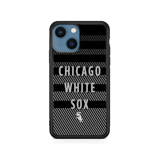 MLB Chicago White Sox Team iPhone 13 Mini Case-Rubber / Black (2D Case)-Xtracase