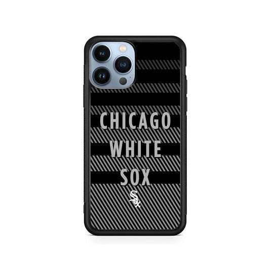 MLB Chicago White Sox Team iPhone 13 Pro Case-Rubber / Black (2D Case)-Xtracase