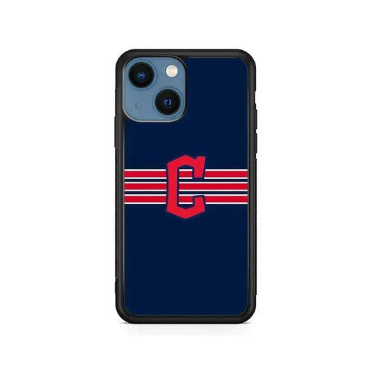 MLB Cleveland Guardians Team iPhone 13 Mini Case-Rubber / Black (2D Case)-Xtracase