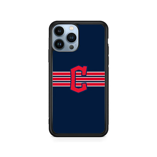 MLB Cleveland Guardians Team iPhone 13 Pro Case-Rubber / Black (2D Case)-Xtracase