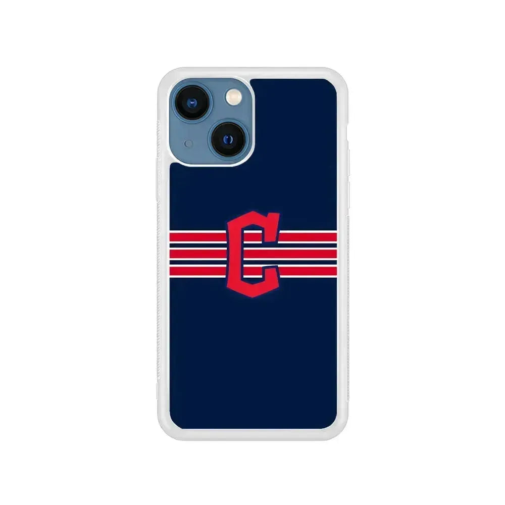 MLB Cleveland Guardians Team iPhone 13 Mini Case-Rubber / White (2D Case)-Xtracase