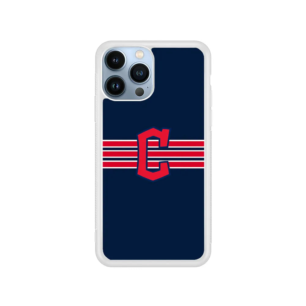 MLB Cleveland Guardians Team iPhone 13 Pro Case-Rubber / White (2D Case)-Xtracase
