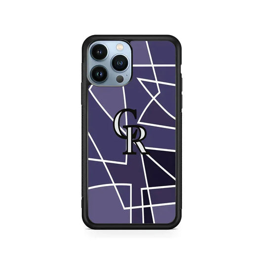 MLB Colorado Rockies Logo iPhone 15 Pro Max Case-Rubber / Black (2D Case)-Xtracase