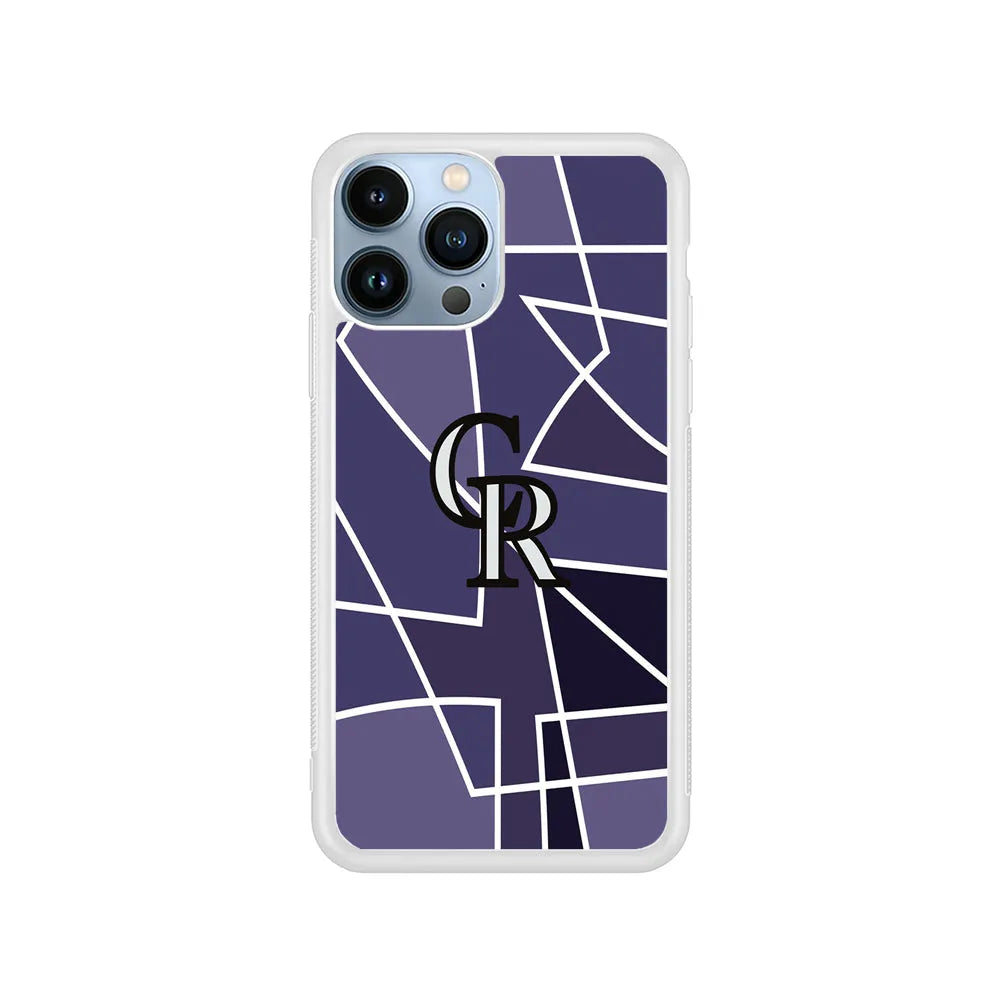 MLB Colorado Rockies Logo iPhone 13 Pro Case-Rubber / White (2D Case)-Xtracase