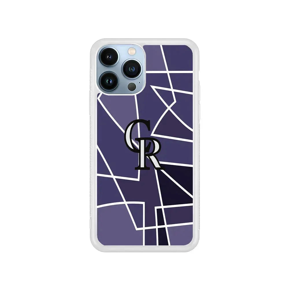 MLB Colorado Rockies Logo iPhone 15 Pro Max Case-Rubber / White (2D Case)-Xtracase