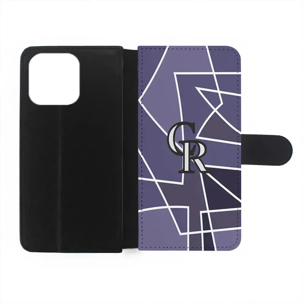 MLB Colorado Rockies Logo iPhone 15 Pro Max Case-Flip Wallet Case-Xtracase