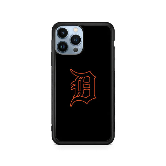 MLB Detroit Tigers Team iPhone 13 Pro Case-Rubber / Black (2D Case)-Xtracase