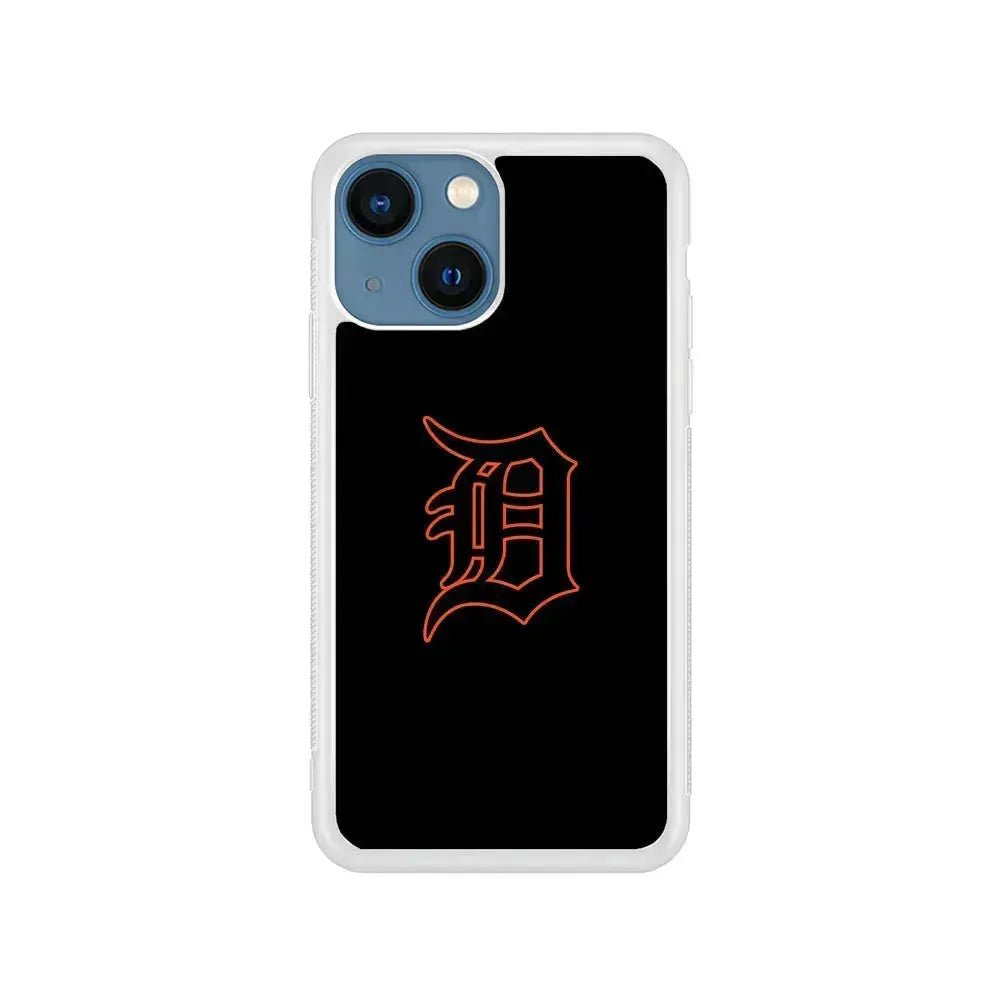 MLB Detroit Tigers Team iPhone 13 Mini Case-Rubber / White (2D Case)-Xtracase