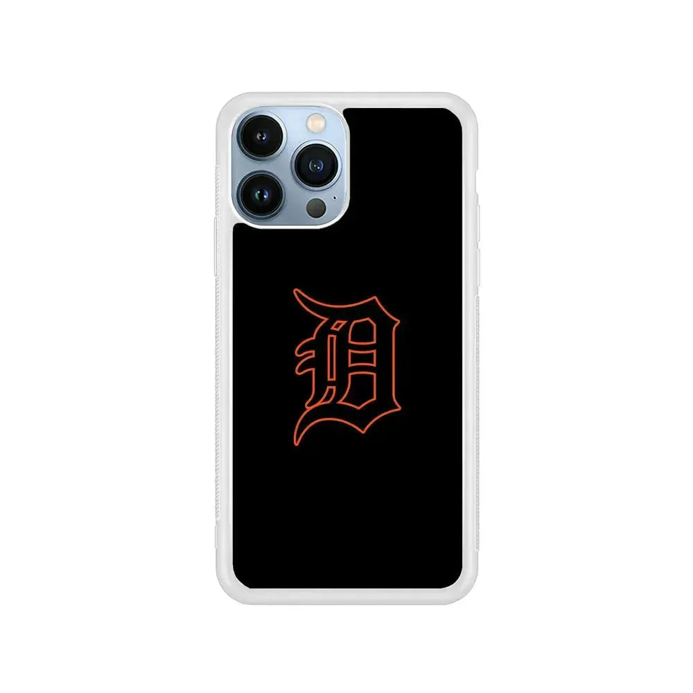 MLB Detroit Tigers Team iPhone 15 Pro Max Case-Rubber / White (2D Case)-Xtracase