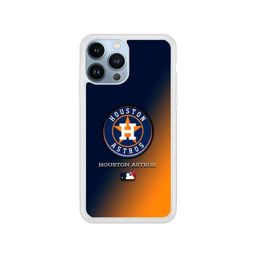 MLB Houston Astros Logo iPhone 15 Pro Max Case-Rubber / White (2D Case)-Xtracase