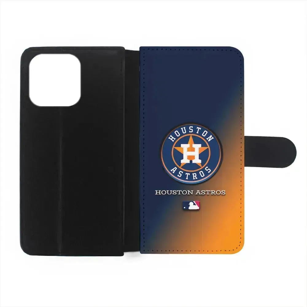MLB Houston Astros Logo iPhone 13 Mini Case-Flip Wallet Case-Xtracase