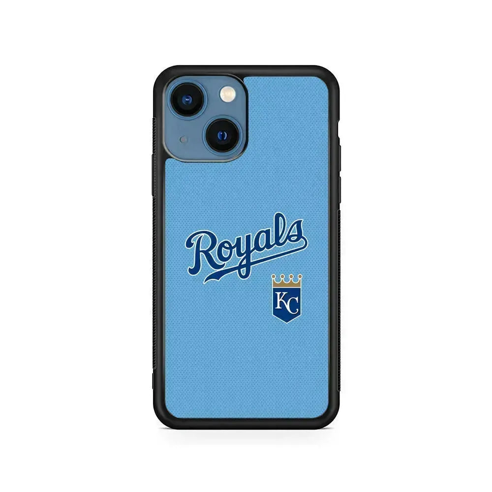 MLB Kansas City Royals Logo iPhone 13 Mini Case-Rubber / Black (2D Case)-Xtracase