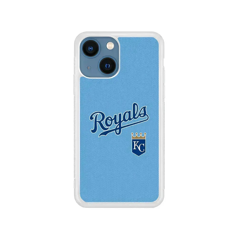 MLB Kansas City Royals Logo iPhone 13 Mini Case-Rubber / White (2D Case)-Xtracase