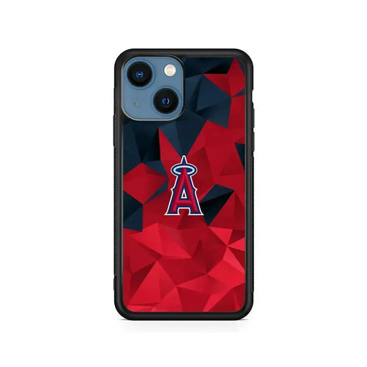 MLB Los Angeles Angels Team iPhone 13 Mini Case-Rubber / Black (2D Case)-Xtracase