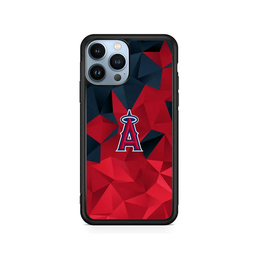 MLB Los Angeles Angels Team iPhone 13 Pro Max Case-Rubber / Black (2D Case)-Xtracase