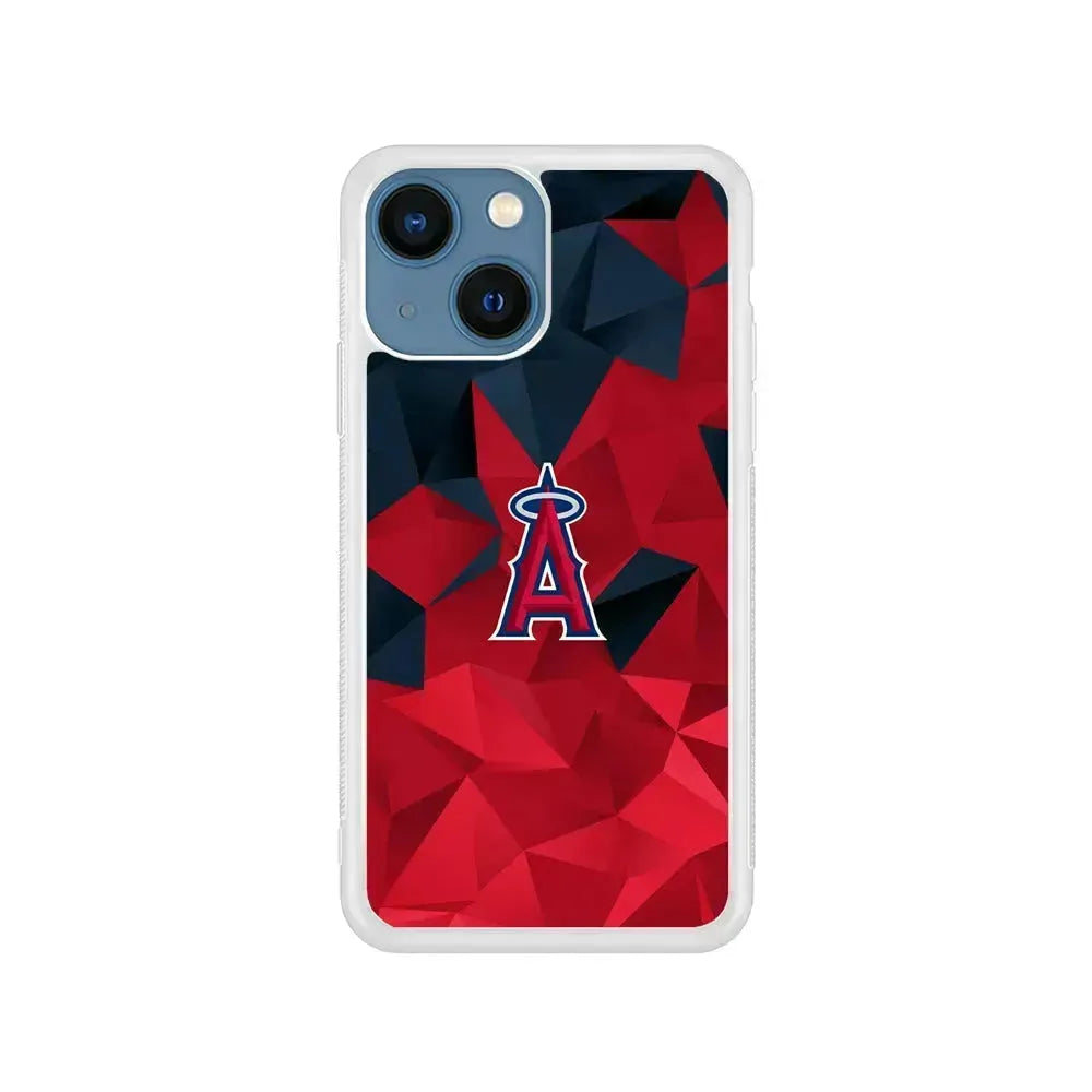 MLB Los Angeles Angels Team iPhone 13 Mini Case-Rubber / White (2D Case)-Xtracase