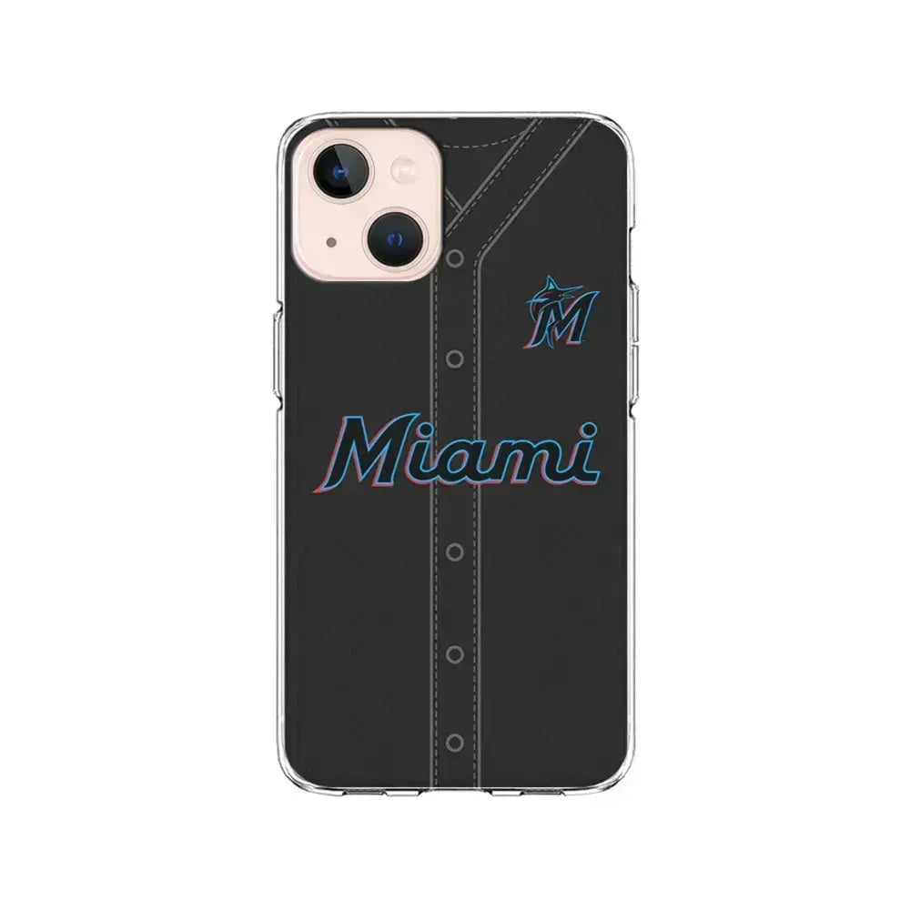 MLB Miami Marlins Jersey iPhone 13 Mini Case-Clear Soft Case-Xtracase