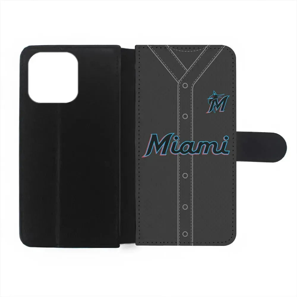 MLB Miami Marlins Jersey iPhone 15 Pro Max Case-Flip Wallet Case-Xtracase