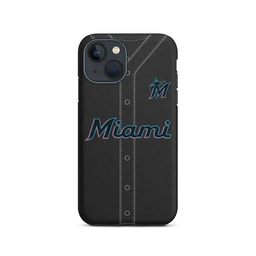 MLB Miami Marlins Jersey iPhone 13 Mini Case-2 in 1 Tough Case-Xtracase