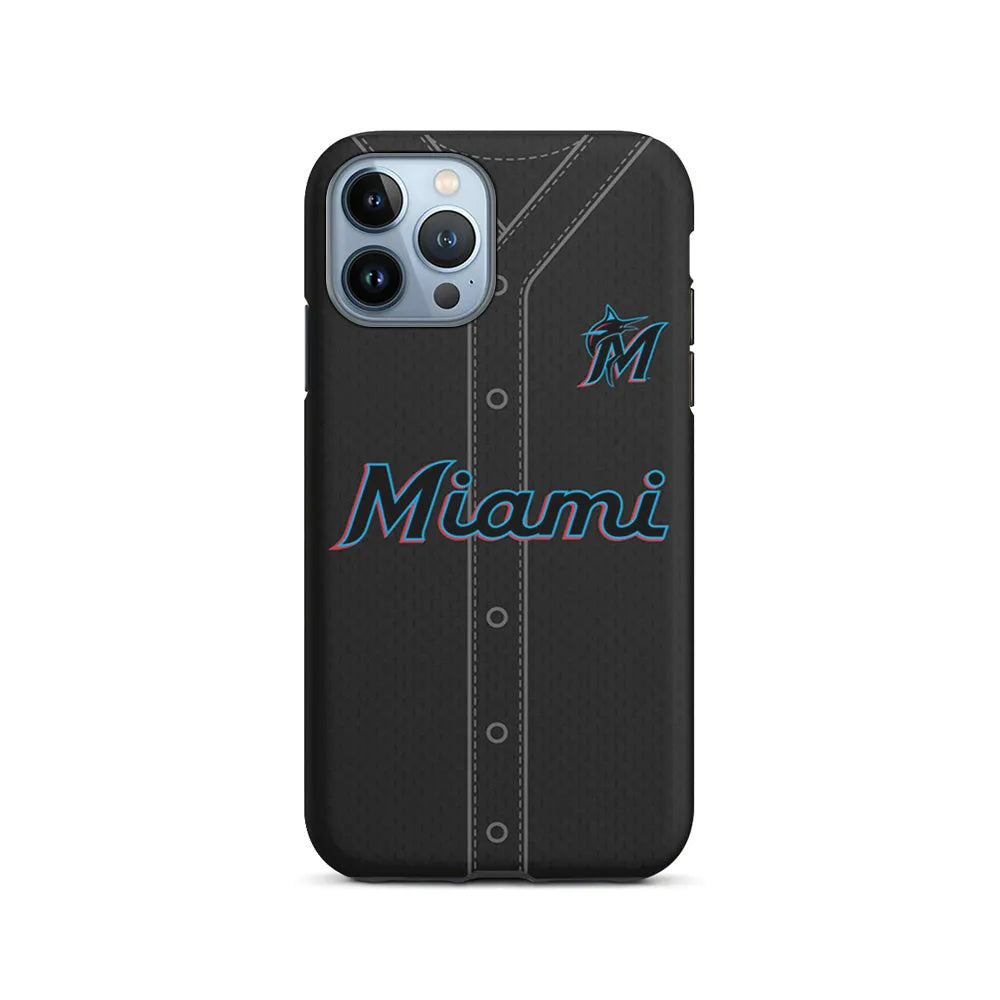 MLB Miami Marlins Jersey iPhone 13 Pro Case-2 in 1 Tough Case-Xtracase