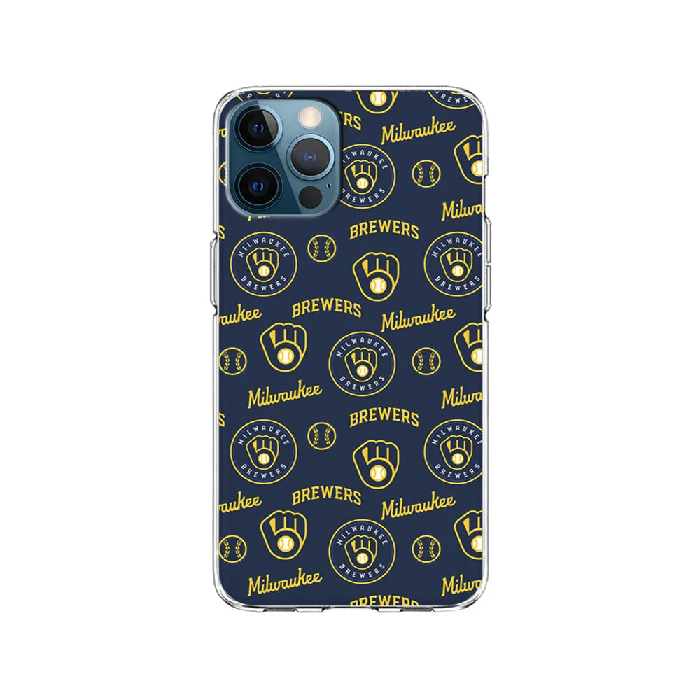 MLB Milwaukee Brewers Pattern iPhone 13 Pro Case-Clear Soft Case-Xtracase