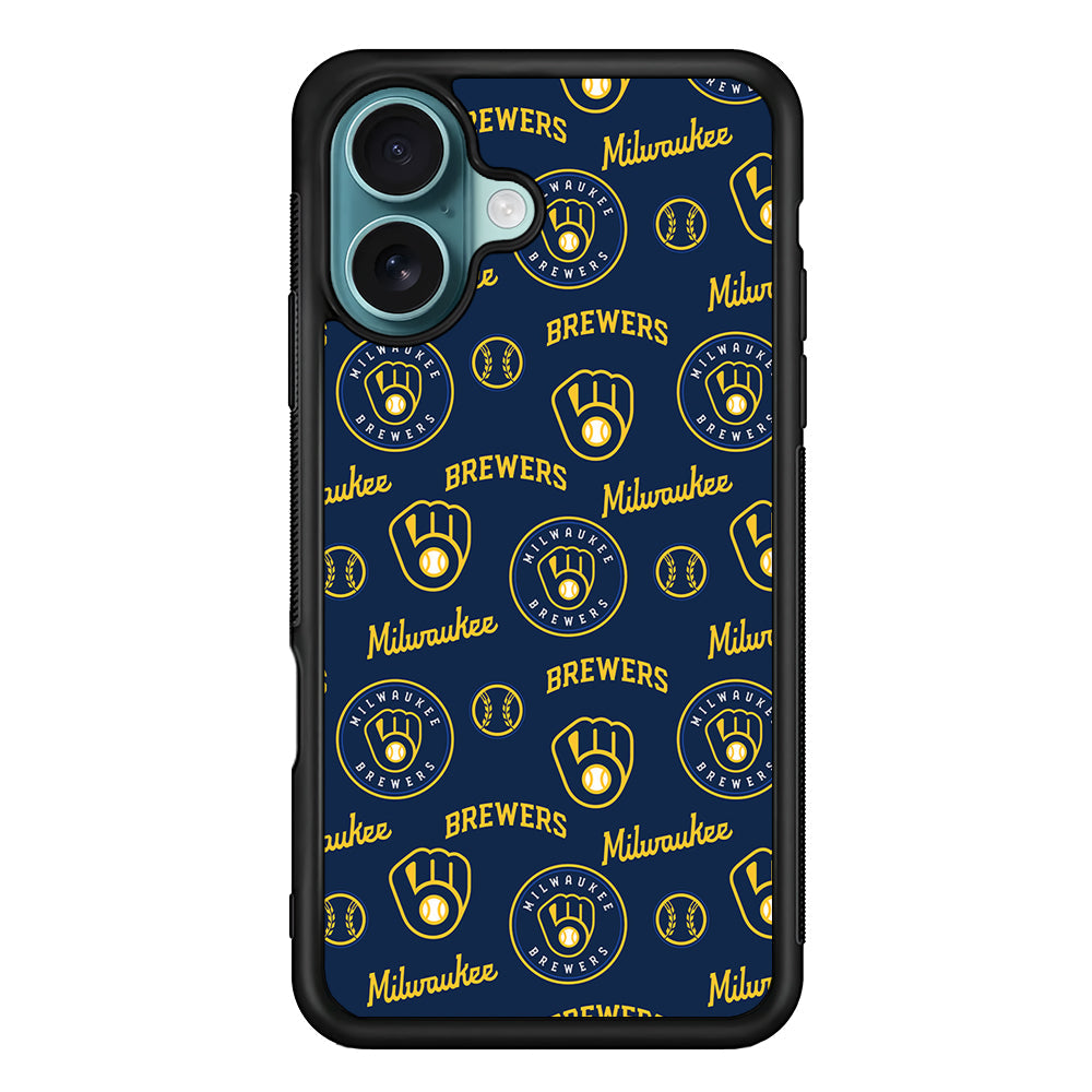 MLB Milwaukee Brewers Pattern iPhone 16 Plus Case - Xtracase