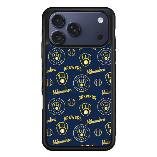 MLB Milwaukee Brewers Pattern iPhone 17 Pro Case - Xtracase