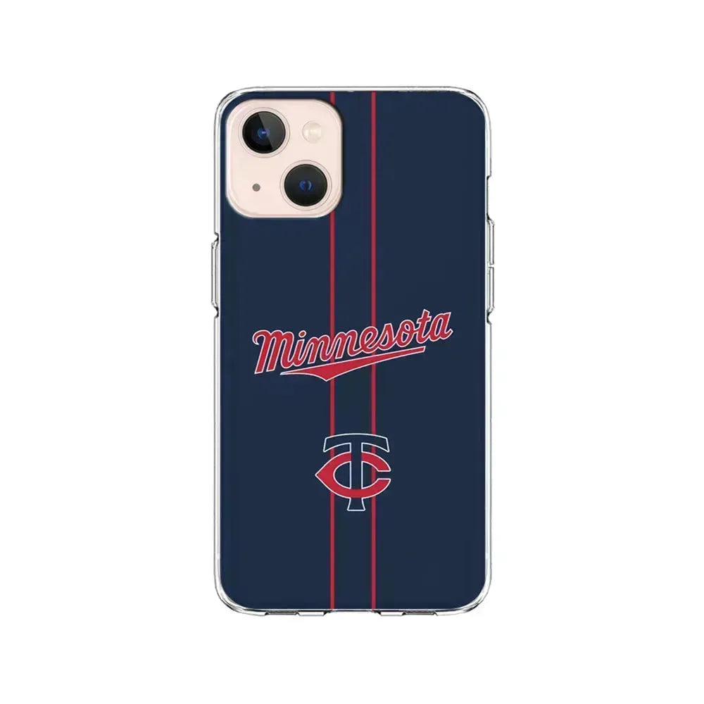 MLB Minnesota Twins Red Line iPhone 13 Mini Case-Clear Soft Case-Xtracase
