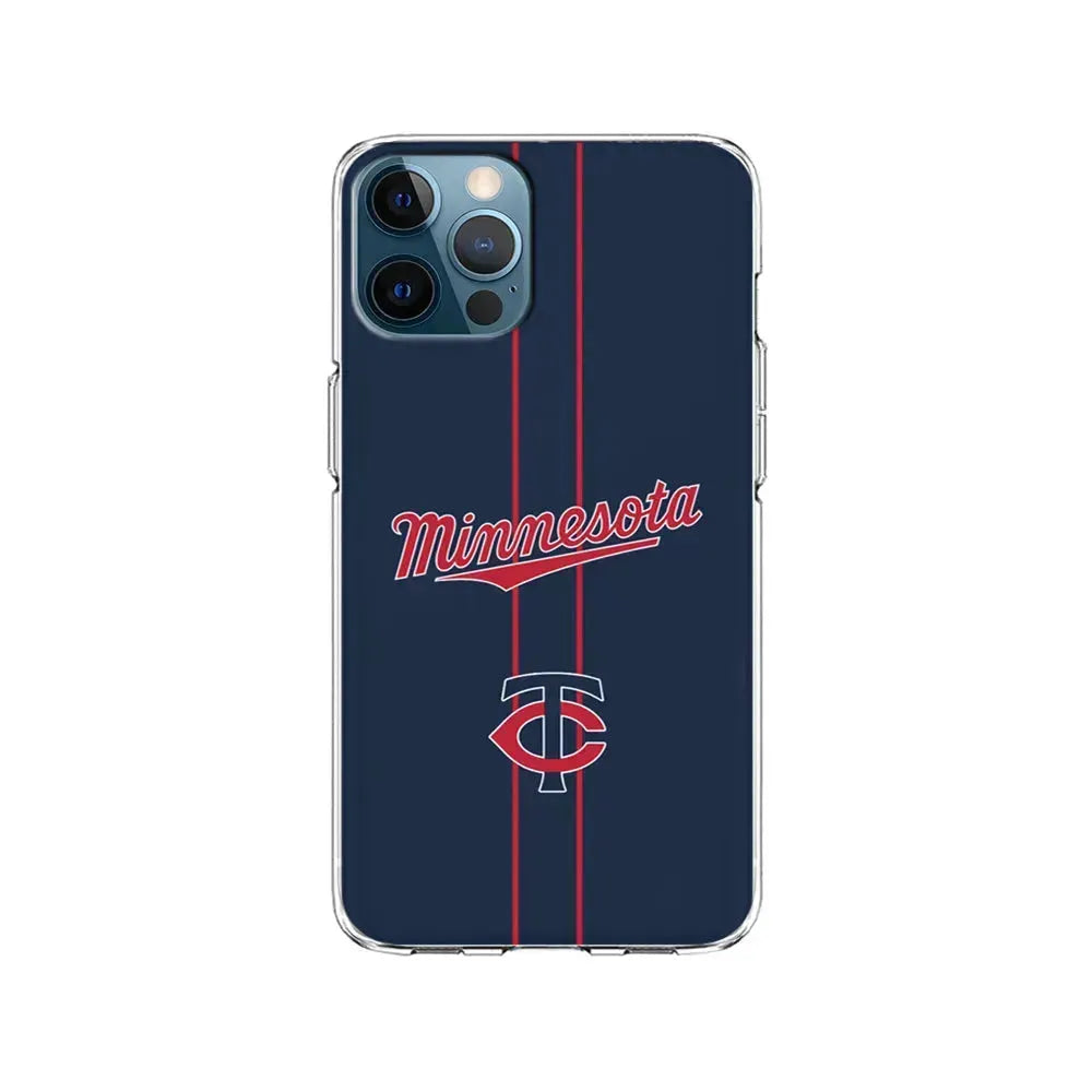 MLB Minnesota Twins Red Line iPhone 15 Pro Max Case-Clear Soft Case-Xtracase