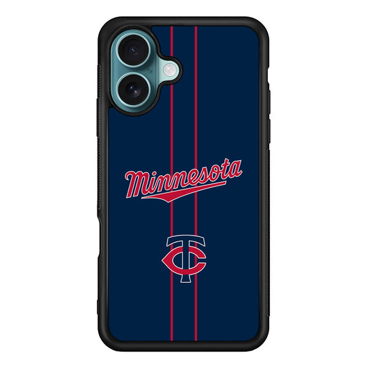 MLB Minnesota Twins Red Line iPhone 16 Plus Case - Xtracase