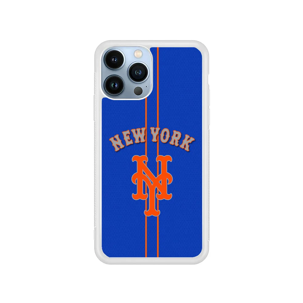 MLB New York Mets Team iPhone 13 Pro Max Case-Rubber / White (2D Case)-Xtracase