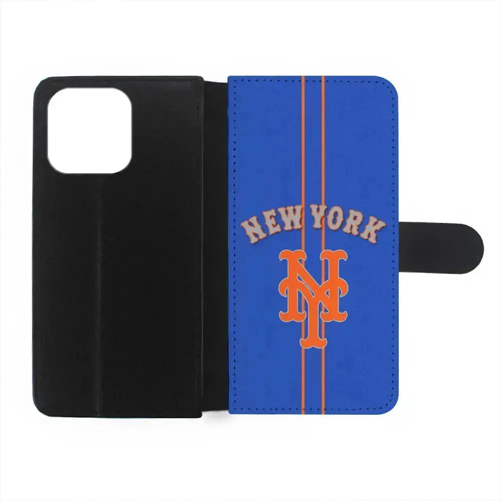 MLB New York Mets Team iPhone 13 Mini Case-Flip Wallet Case-Xtracase