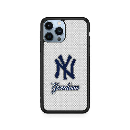 MLB New York Yankees Team iPhone 15 Pro Max Case-Rubber / Black (2D Case)-Xtracase