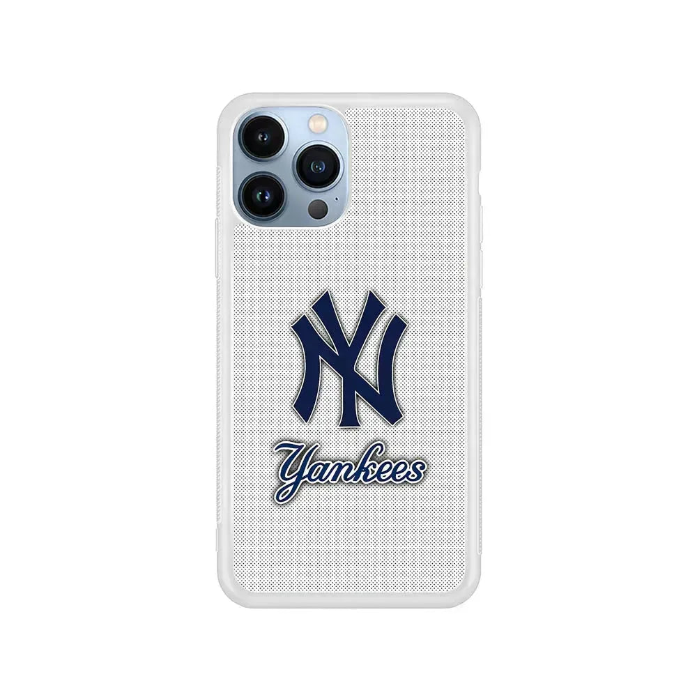 MLB New York Yankees Team iPhone 15 Pro Max Case-Rubber / White (2D Case)-Xtracase