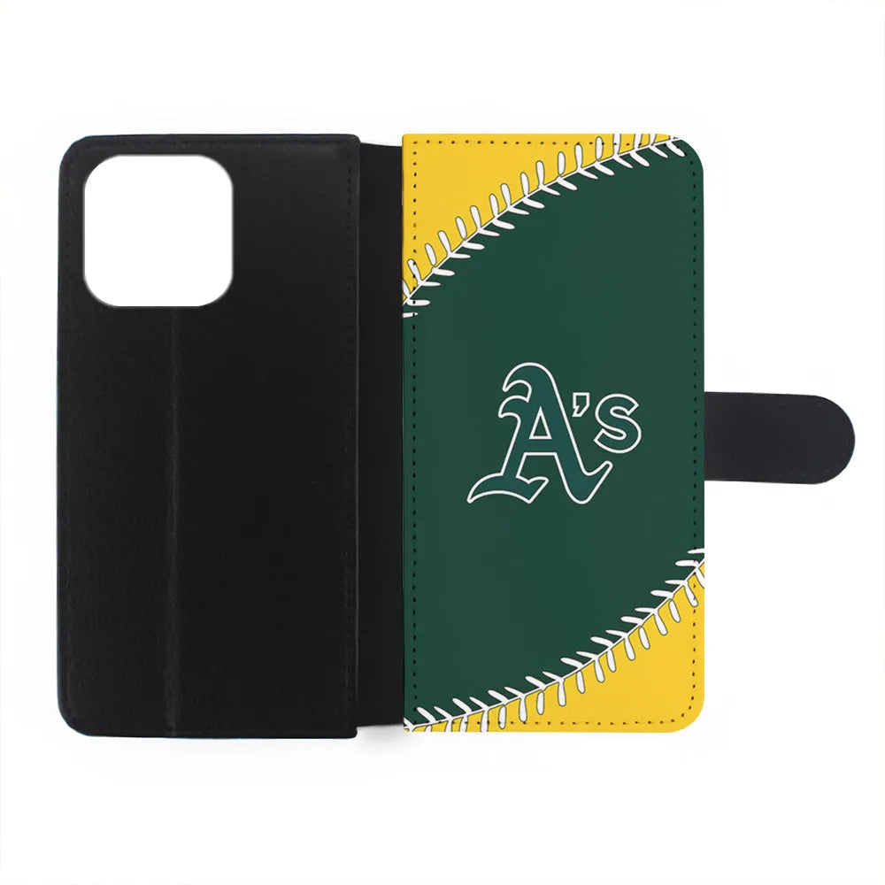 MLB Oakland Athletics Team iPhone 13 Pro Max Case-Flip Wallet Case-Xtracase