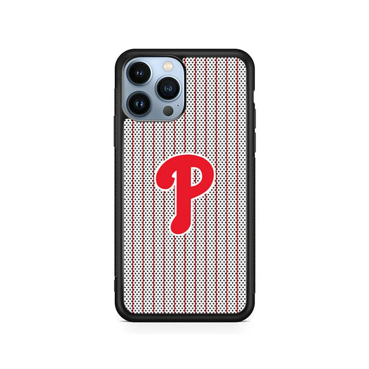 MLB Philadelphia Phillies Team iPhone 13 Pro Case-Rubber / Black (2D Case)-Xtracase
