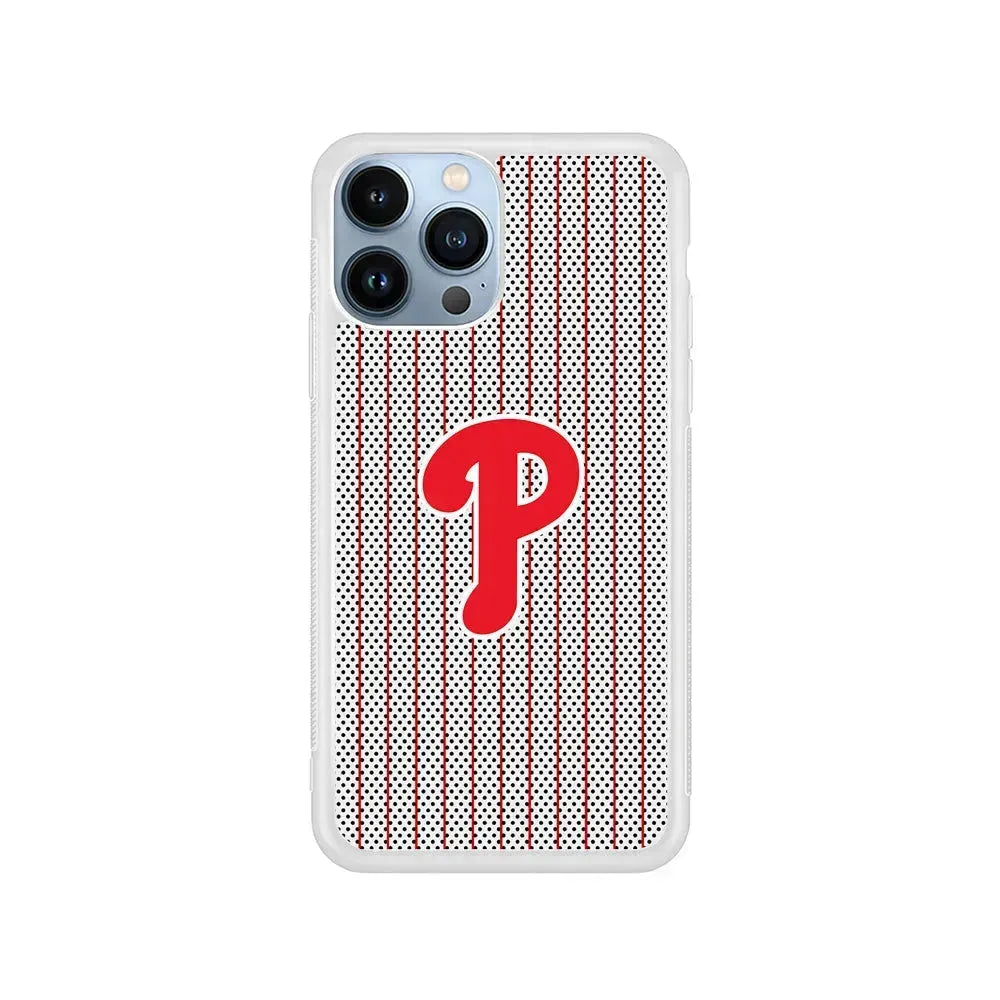 MLB Philadelphia Phillies Team iPhone 15 Pro Max Case-Rubber / White (2D Case)-Xtracase