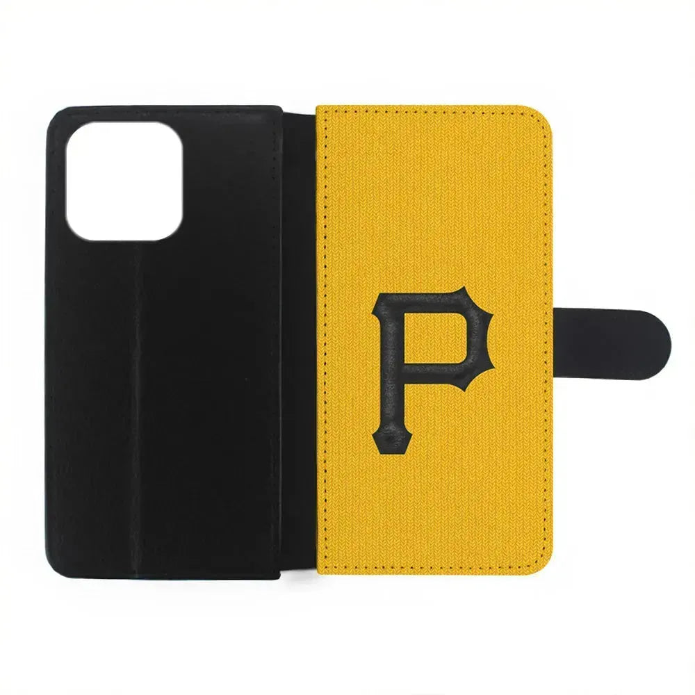 MLB Pittsburgh Pirates Pattern iPhone 15 Pro Max Case-Flip Wallet Case-Xtracase