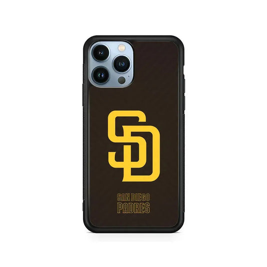 MLB San Diego Padres Team iPhone 15 Pro Max Case-Rubber / Black (2D Case)-Xtracase