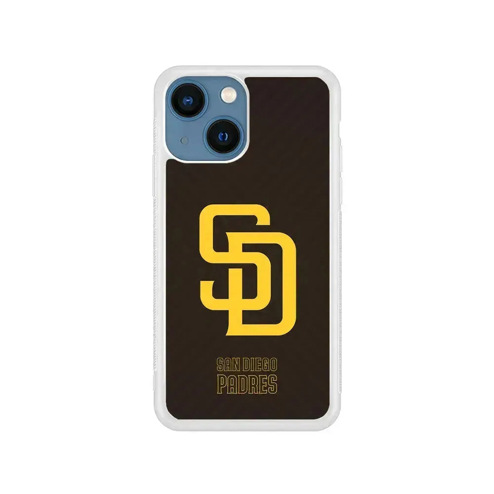 MLB San Diego Padres Team iPhone 13 Mini Case-Rubber / White (2D Case)-Xtracase