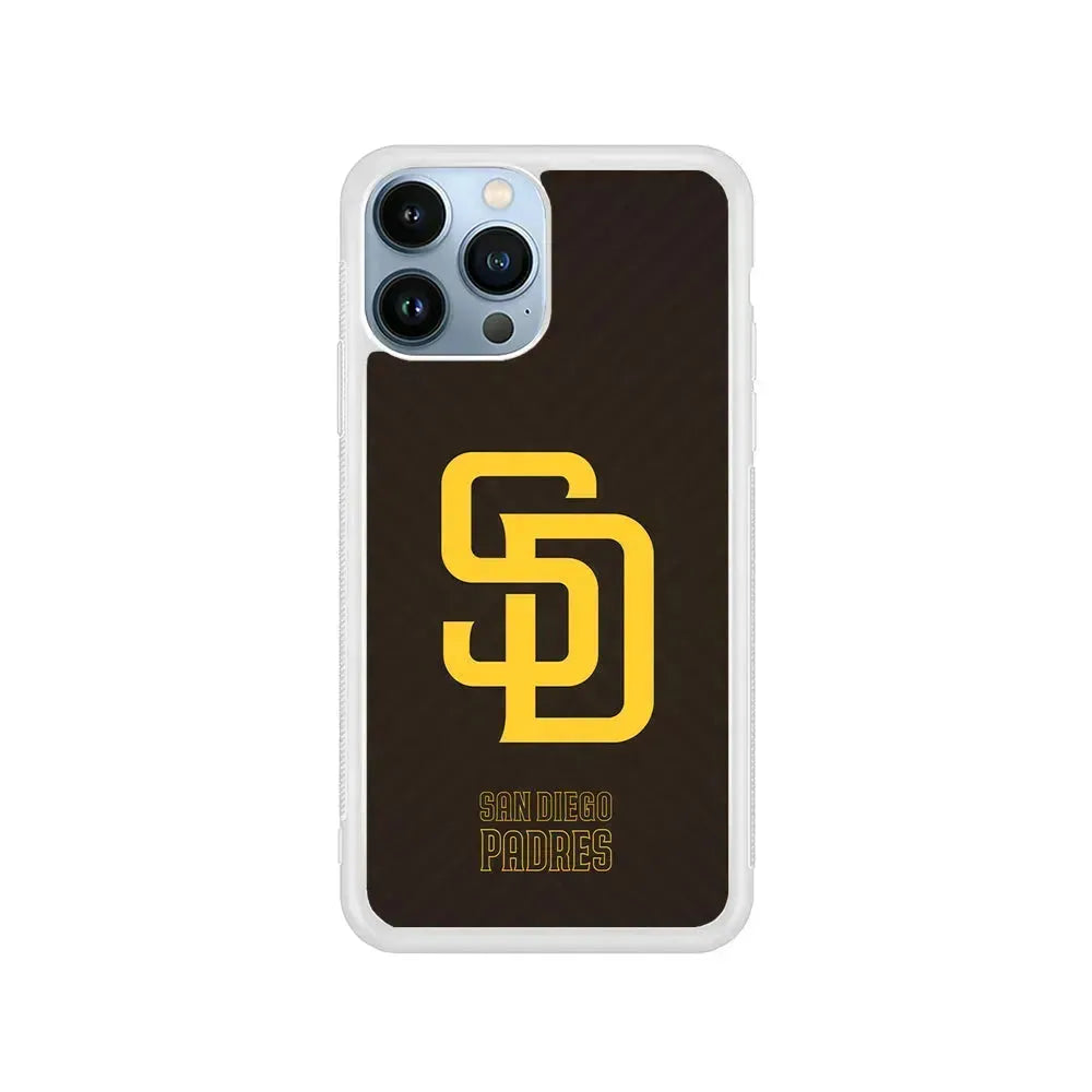 MLB San Diego Padres Team iPhone 15 Pro Max Case-Rubber / White (2D Case)-Xtracase