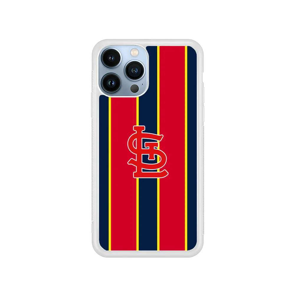 MLB St Louis Cardinals Logo iPhone 13 Pro Max Case-Rubber / White (2D Case)-Xtracase