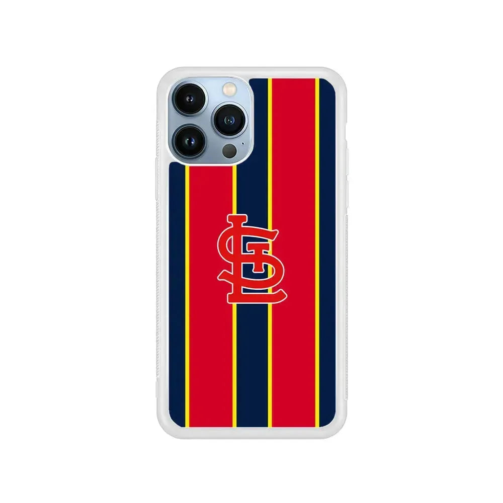 MLB St Louis Cardinals Logo iPhone 15 Pro Max Case-Rubber / White (2D Case)-Xtracase