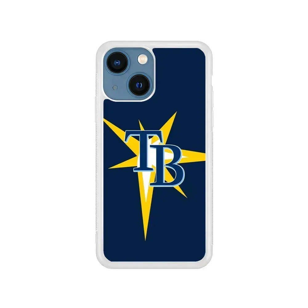 MLB Tampa Bay Rays Team iPhone 13 Mini Case-Rubber / White (2D Case)-Xtracase