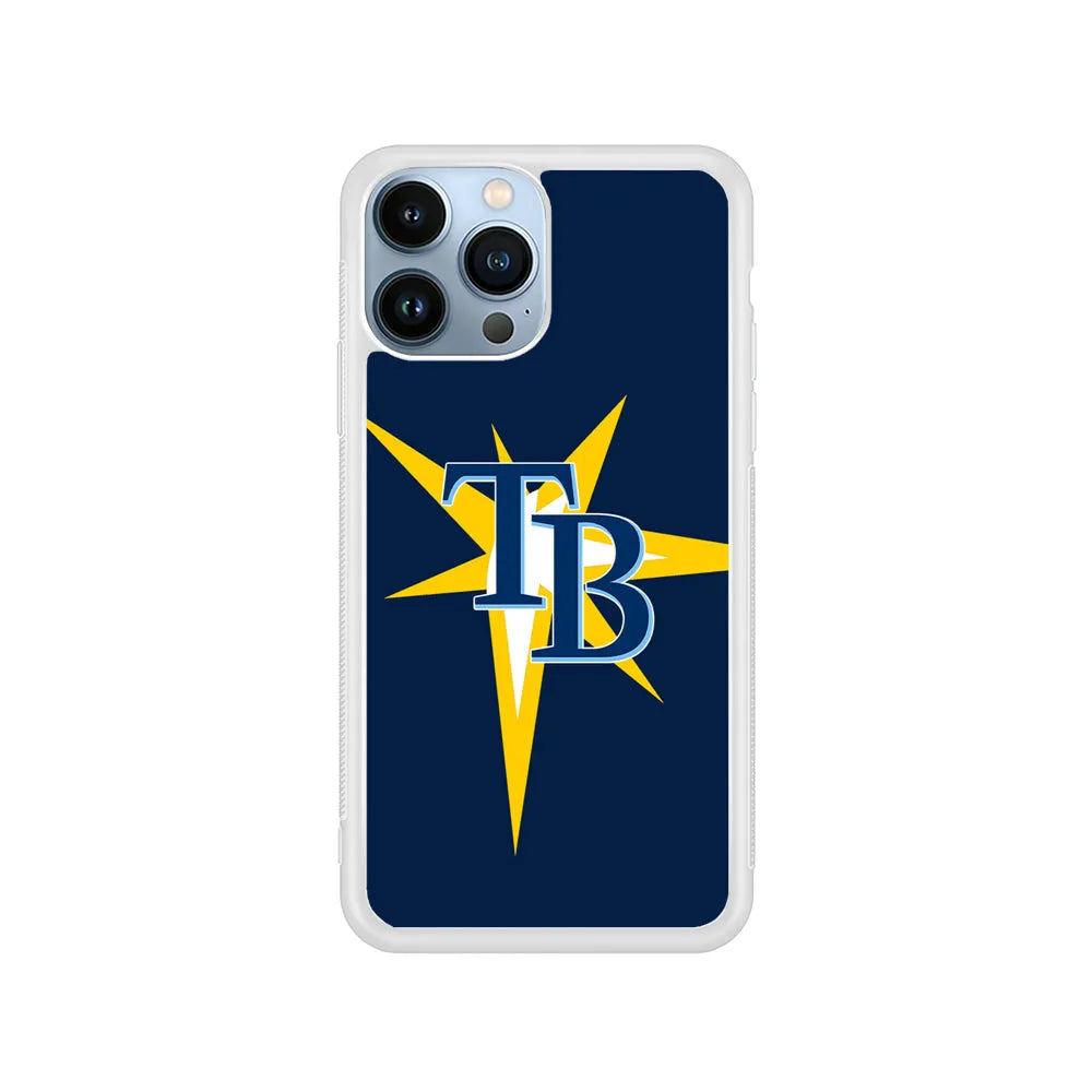 MLB Tampa Bay Rays Team iPhone 13 Pro Case-Rubber / White (2D Case)-Xtracase