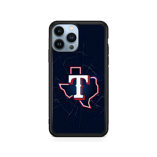 MLB Texas Rangers Team iPhone 13 Pro Max Case-Rubber / Black (2D Case)-Xtracase