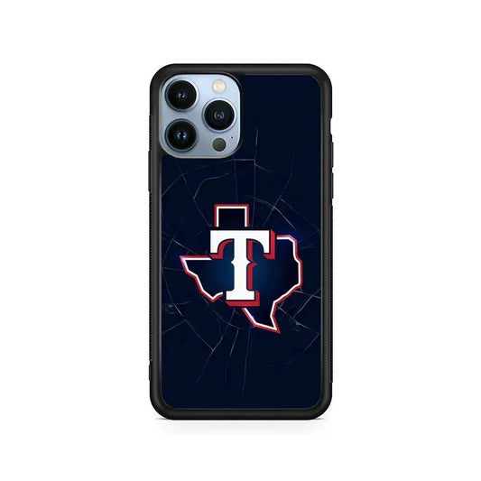 MLB Texas Rangers Team iPhone 15 Pro Max Case-Rubber / Black (2D Case)-Xtracase