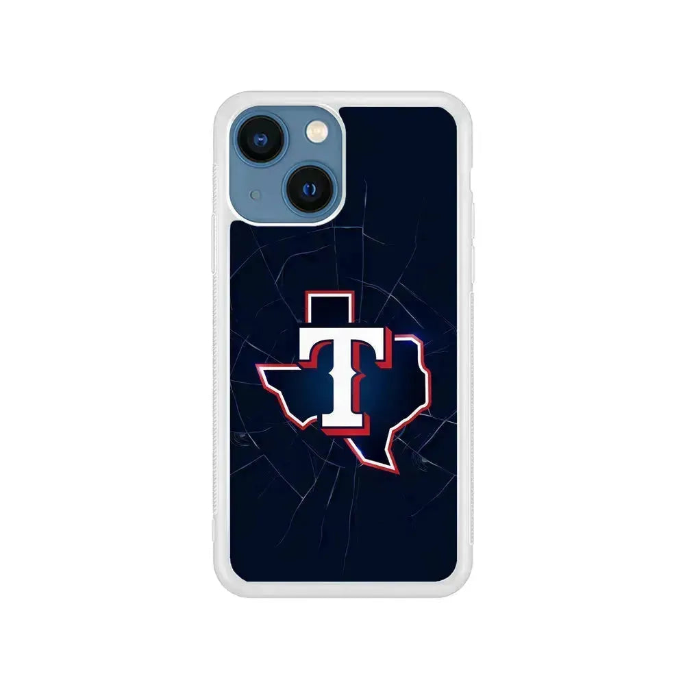 MLB Texas Rangers Team iPhone 13 Mini Case-Rubber / White (2D Case)-Xtracase