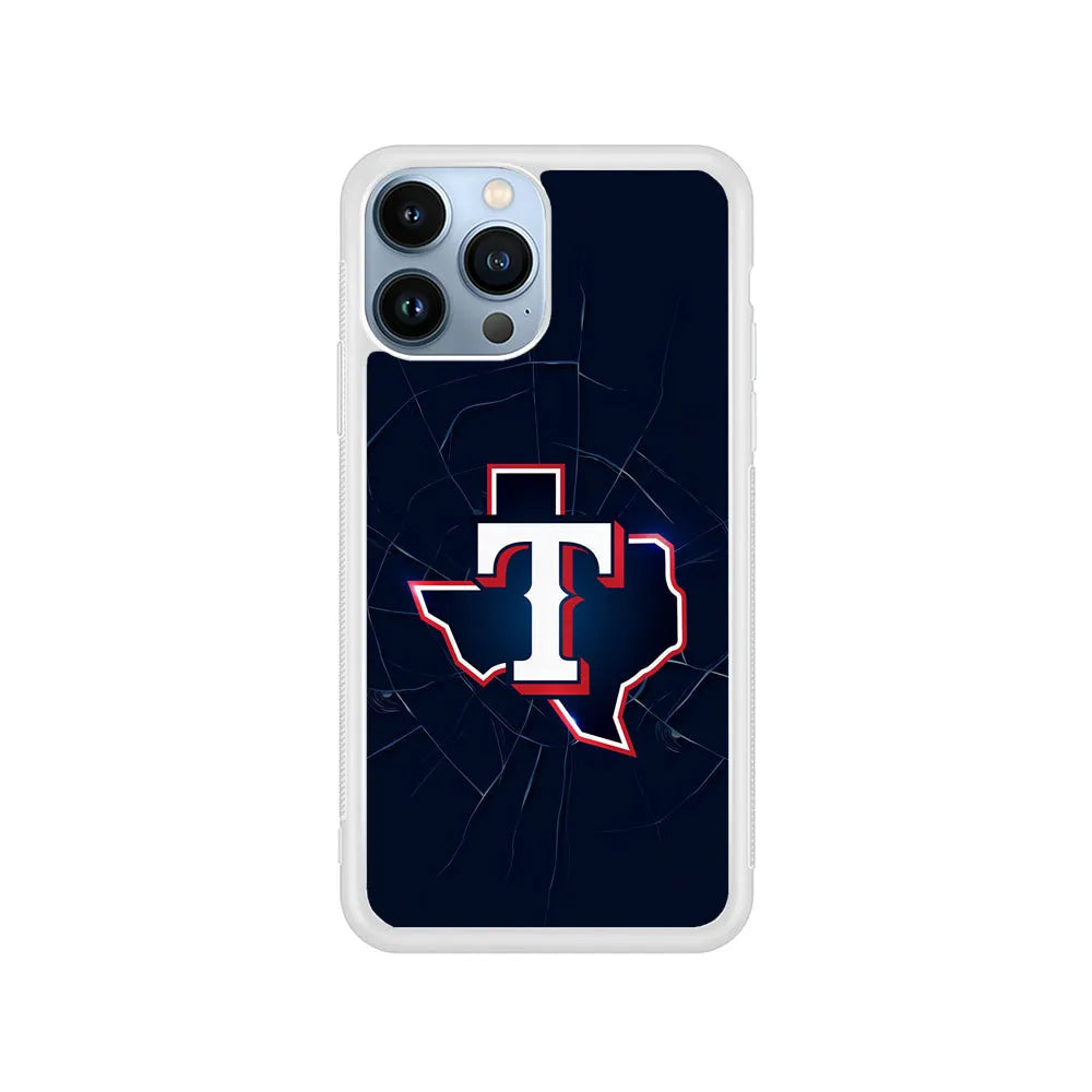 MLB Texas Rangers Team iPhone 13 Pro Case-Rubber / White (2D Case)-Xtracase